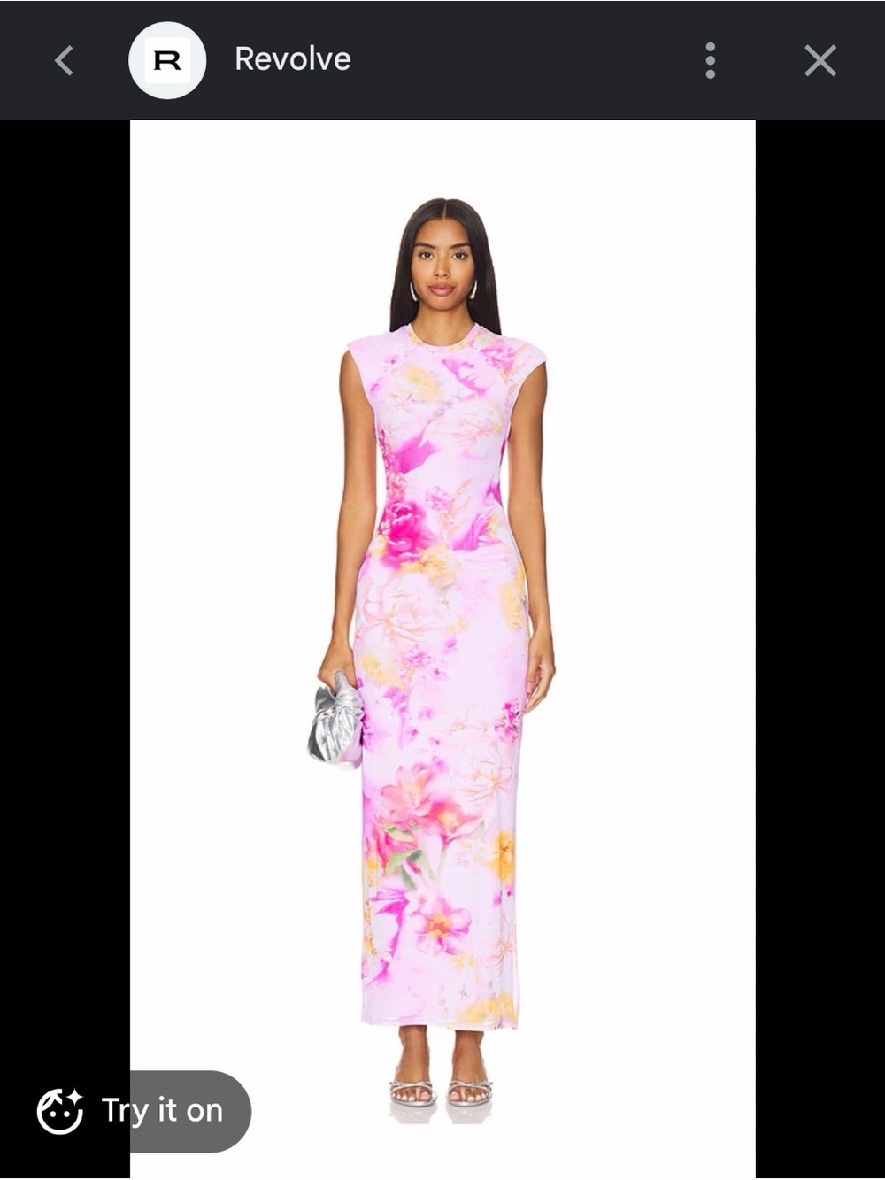 AFRM Cody Print Cap Mesh Maxi Dress in Pink Purple Orange Floral -Sz XL